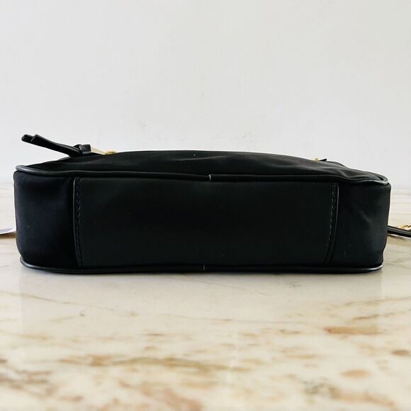 MICHAEL KORS Polly Black Nylon East West Zip Chain Crossbody Bag - Picture 4 of 9